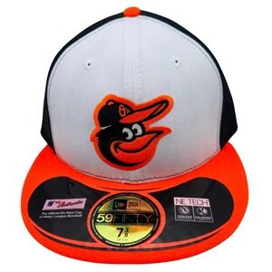 New Era 59FIFTY Baltimore Orioles MLB Authentic On-Field Fitted Hat 7 3/8 Orange